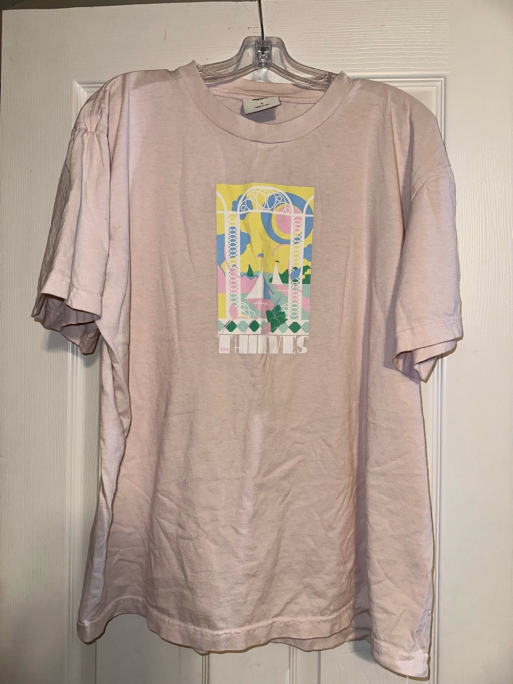 100 Thieves Pastel Graphic Tee with Yellow & Pink Print